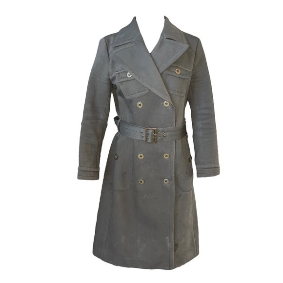 Zara Military Belted Button Down Trench Jacket Olive Green Size S - Picture 1 of 9